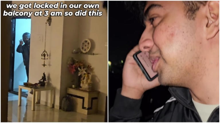 মাঝরাতে বারান্দায় আটকে তরুণ, উদ্ধার পেতে ডেলিভারি অর্ডার, ভিডিও ভাইরাল